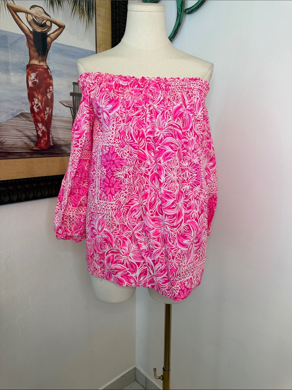 Lilly Pulitzer Off-Shoulder Pink Floral print